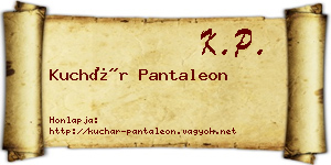 Kuchár Pantaleon névjegykártya